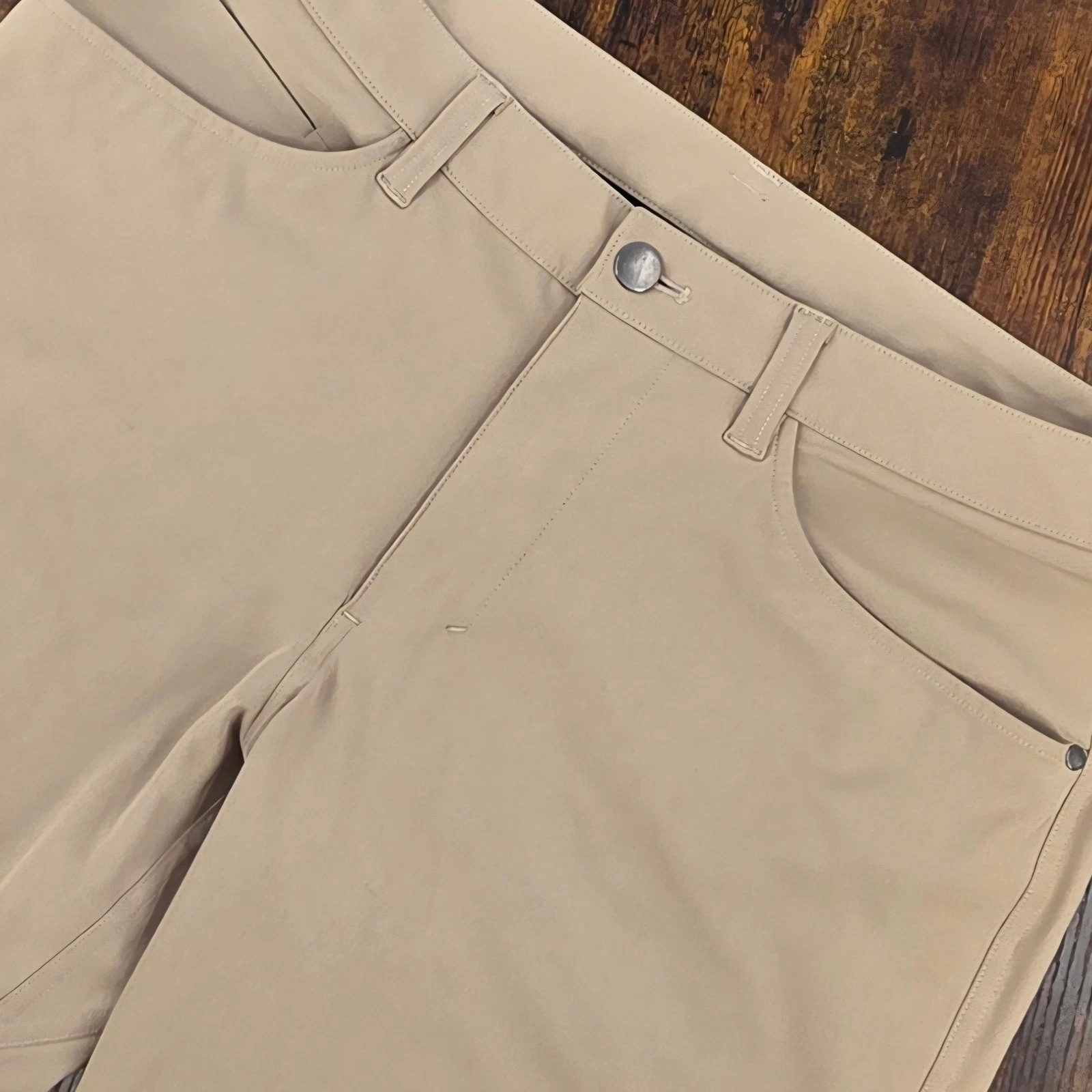 Lululemon ABC Slim Fit Pant Mens 31X32 Sand Tan Classic 5 Pocket Warpstreme
