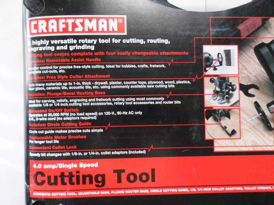 Craftsman 4.0 amp single speed cutting tool. Cutting, routing, engraving. New - Image 2 of 4