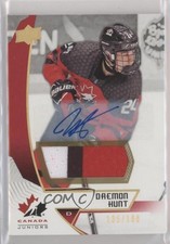 2019 Upper Deck Team Canada Juniors Premium Swatch 135/199 Daemon Hunt Auto 02ka