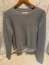 Long Wharf Supply Co Knit Sweater Womans Sz Large  Gray Long Sleeve Crewneck