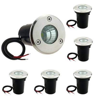 6 Pack 3W Warm White LED Well In Ground Landscape Lights IP67 Waterproof for ...