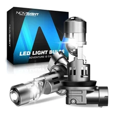 NOVSIGHT Pair 120W H11 LED Headlight Bulbs Kit High Low Beam 22000LM 6500k White