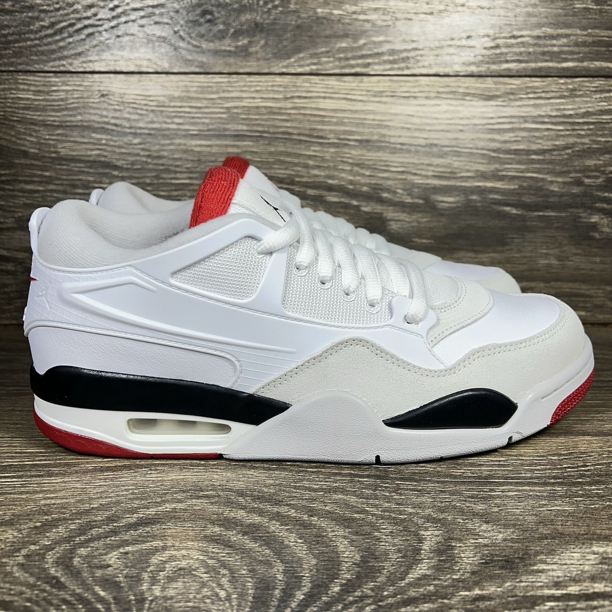 Nike Men's Air Jordan 4 RM White Fire Red Athletic Shoes Sneakers