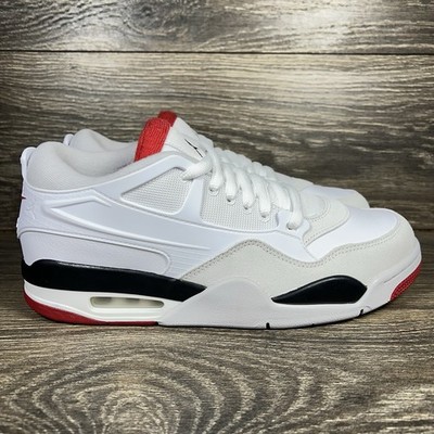 Nike Men's Air Jordan 4 RM White Fire Red Athletic Shoes Sneakers
