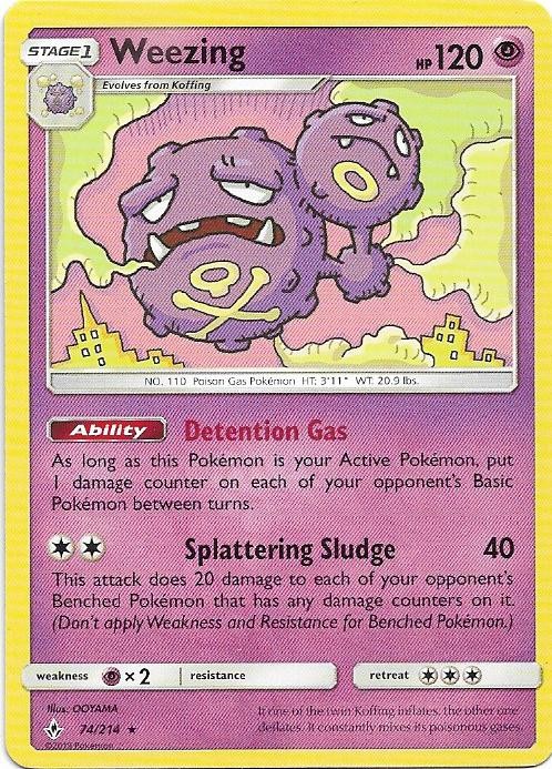 Weezing 74/214 Rare Unbroken Bonds Pokemon Near Mint