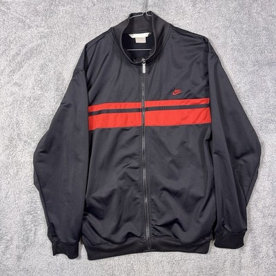 Vintage Nike Track Jacket Men L Windbreaker Bomber Full Zip Y2K Silver Tag 90s