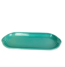 Fiesta Ware Turquoise Utility Tray Corn On Cob Holder/Relish Dish