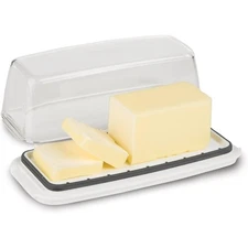 White Single Progressive International ProKeeper Butter Dish with Lid