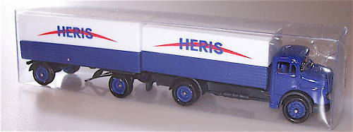 Model reklamowy HERIS ciężarówka z przyczepą H0 1:87 NOWA å  - Zdjęcie 1 z 1