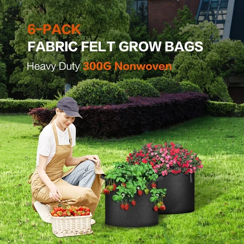 5-24Pack Garden Grow Bag/Rooty Bag Heavy Duty Non-Woven Plant Fabric Pot Contain - Picture 59 of 143
