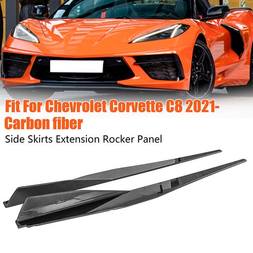 Para Corvette C8 2020+ faldas laterales estilo 5VM extensiones panel basculante fibra de carbono - Imagen 11 de 11