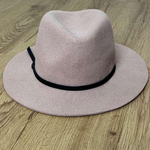 Banana Republic Tan Blush Wool Black Band Felt Fedora Hat Size L / XL - Picture 2 of 9