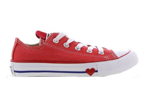 Scarpe Converse Ct As ox bambina Sedona rosso linguetta a cuore con lacci |  eBay