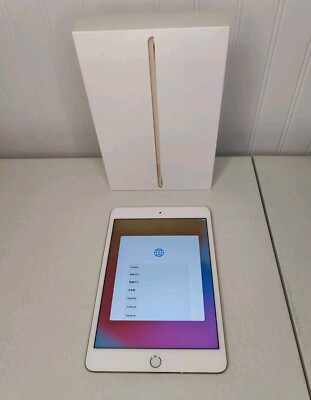 Apple iPad Mini 4 32GB Wi-Fi Internet 7.9'' Inch Screen MNY32LL/A Gold + Box 32 