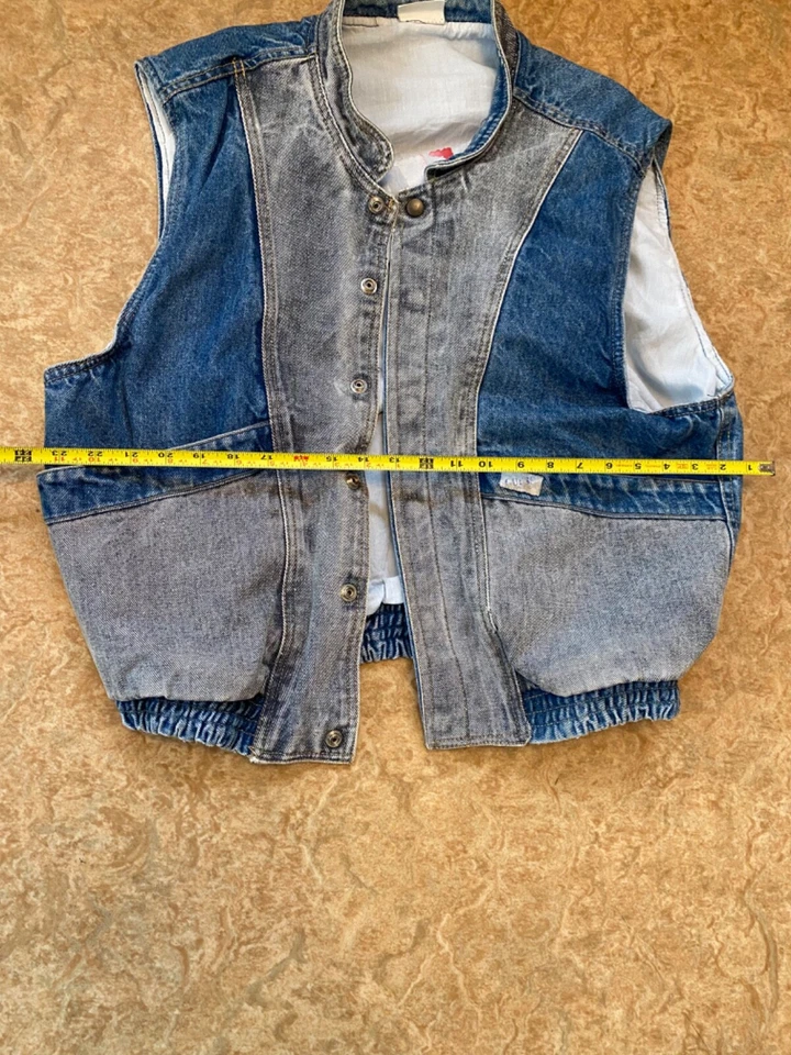 GUESS Georges Marciano двухцветный джинсовой ткани Jean жилет винтажный 80-х Marty McFly большой - Изображение 2 из 4