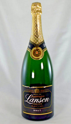 LARGE LANSON 1.5L CHAMPAGNE FACTICE DUMMY SHOP DISPLAY GLASS BOTTLE 40cm WEDDING