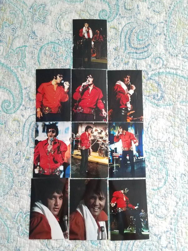 Elvis Presley 10 Photo Color Set-1970 Red Shirt Rehearsal Session & FREE CD!!!