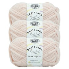  3 Pack Lion Brand Yarn 155-184U Feels Like Butta Thick  Quick, Peach Blush