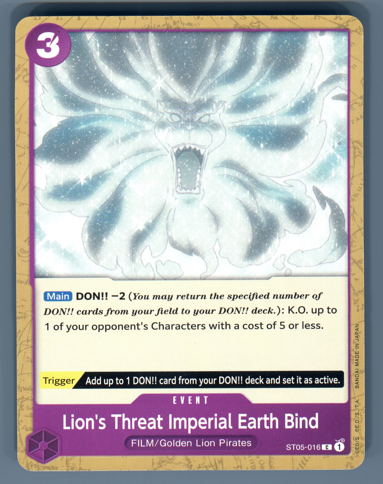 Lion's Threat Imperial Earth Bind ST05-016 One Piece English card