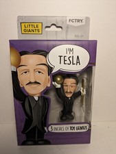 Nikola Tesla Figure Little Giants FCTRY 3" Plastic "I'M TESLA" Toy Genius