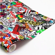 Car Sticker Panda Cartoon Graffiti Bomb Vinyl Wrap Sheet Film Decal 60in x 20in