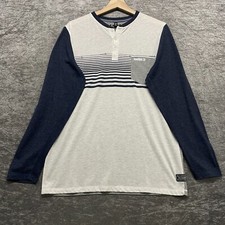 Mambo Australia Grandad Top Mens Medium Long Sleeve grey Surfer Beach