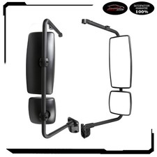 Pair Black Truck Mirrors Complete For International Durastar 4200 4300 4400