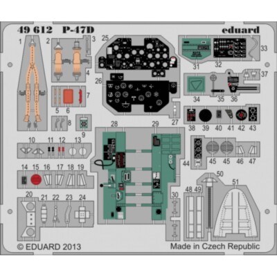 MW22 EDUARD 49612 P-47D S.A. 1/48 PE SET for HOBBY BOSS