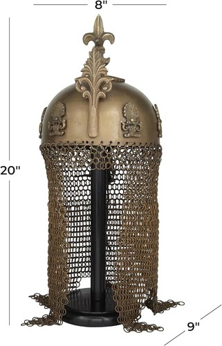 Golden Chain Mail Indian Traditional King Helmet | Indian Styled Soldier Warrior - Picture 12 of 13