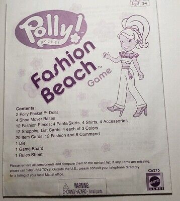 POLLY POCKET FASHION BEACH GAME MATTEL 2003 C6273 & UNOPENED for