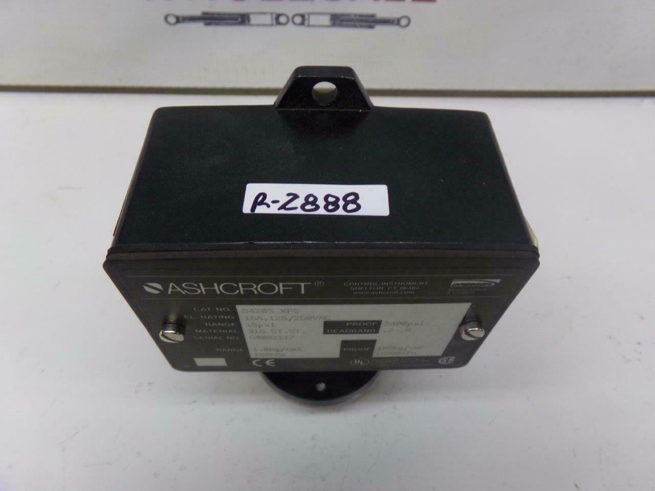 Ashcroft B420S XFS 15A 125/250 VAC 15PSI 2400PSI Proof Pressure Switch