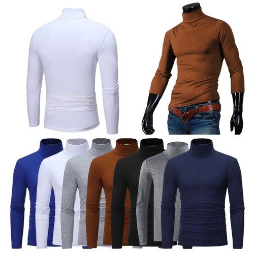 Mens Long Sleeve Slim Fit Turtle Neck Shirt Autumn Winter Thermal Underwear AU - Picture 4 of 50
