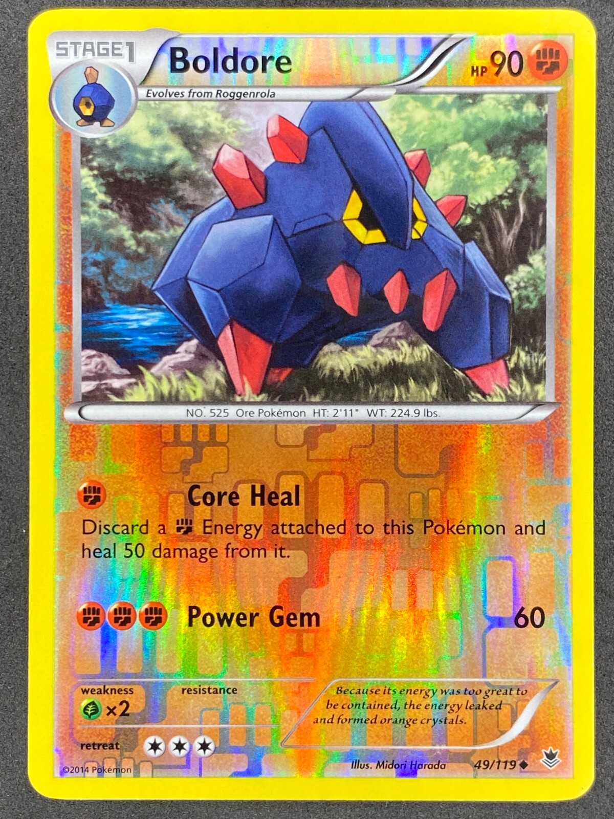 Pokémon Boldore Reverse Holo 49/119 PHF Phantom Forces LP/NM