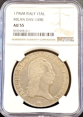1796 Italy Duchy of Milan Holy Roman Empire  States 1 Crocione KM# 24 NGC AU55