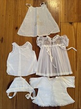Vntg 1966 Carol Joy Creation Baby 5 Piece Pleated Dress Set Baptism Gown Bonnet