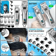 Cortapelos recortadora de pelo inalámbricos metal completo con cuch para hombres