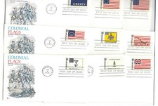 1345-54 Historic Flags Cover Craft Cachets, CCC, set of 10 FDCs
