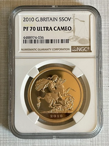 Great Britain 2010 5 Sovereign Gold NGC PF70 ULTRA CAMEO SKU# 6172