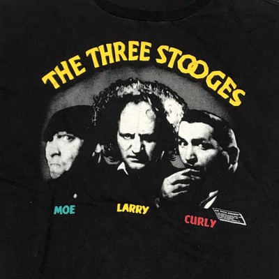 VTG 80s Three Stooges Black T Shirt Changes USA Mens Size XL 