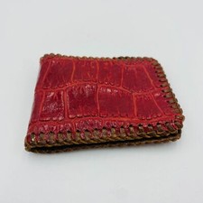 Small Vintage Childs Wallet Red and Brown Leather