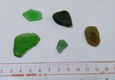 Genuine Beach Sea glass 5 pieces collected from a beach in Hong Kong