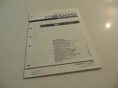 Yamaha Professional Digital Delay D5000 Service Repair Shop Manual Schematics