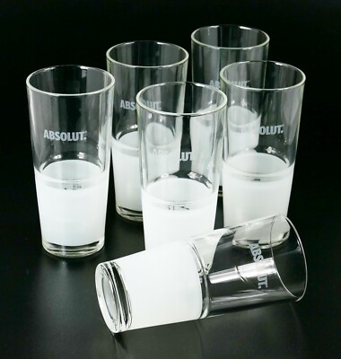 6 x Absolut Vodka 2 cl und 4 cl Longdrinkglas Exklusiv Becher Scandi frozen 0754