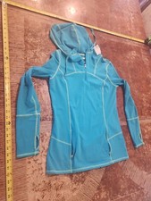 Kirkland Women's Hooded Full Zip Hard Shell Jacket/coat Teal Medium #s87