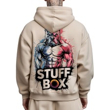 Stuff Box giacca con cappuccio uomo felpa felpa pitbull sabbia STB-1351