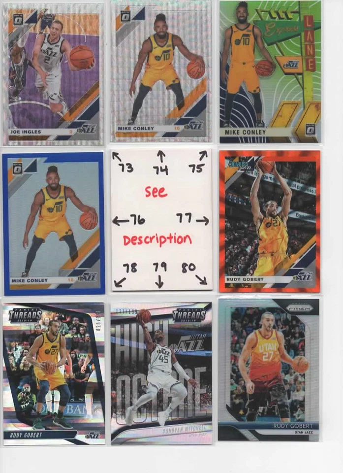 NEW Utah Jazz U-PICK Serial #'d JERS AUTO Rookie MITCHELL GOBERT MALONE STOCKTON - Image 2 of 4