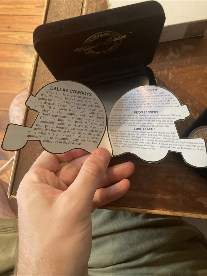 Juego de monedas Dallas Cowboys - Aikman, Smith, Sanders - #2261/2500 - Licencia NFL  Foto 4 de 4