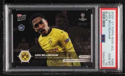 2020 Now UEFA Champions League Black 9/99 Jude Bellingham PSA 10 Rookie RC 0ae