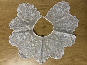 Vintage Detachable Embroidered Lace Collar Cotton Cottagecore M/L