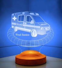 Personalized Ambulance Led Lamp Paramedic Emt Ems Graduation Gift
